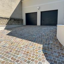 Pavé pierre naturelle Grès Kandla Multicolore 14x14cm Ep. 5 à 7cm (vendu au m²) - Ligerio