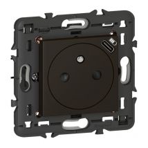 Prise De Courant - 2p+t Et Usb C - Noir Mat - Legrand 079161l