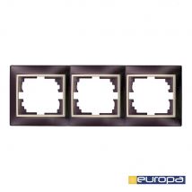 Cadre Horizontal Pour 3 Elements Cadre Noir Et Contour Perle 225x81x10mm S.europa Solera Erp73nu