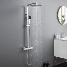 Auralum Max - Colonne De Douche Carré Set De Douche Avec Mitigeur Thermostatique Design Moderne