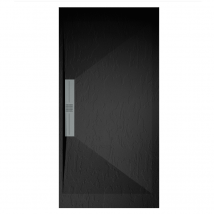 Stano - Receveur De Douche 80x100 Cm Extra Plat Edis En Résine Surface Ardoisée Noir Grille Inox