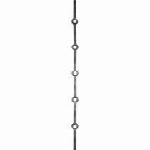 Déco Fer Forgé - Barre Carré À Trous - Longueur 2000mm - 14 Trous Carre De 12mm - Acier