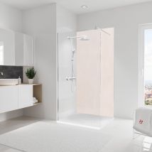 Schulte Panneau Mural 100x210 Cm, Revêtement Pour Douche Et Salle De Bains, Placement Facile, Décodesign Décor, Crépi Greige