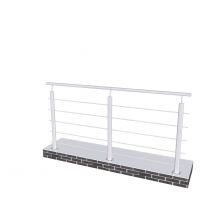 Aica Sanitaire - Garde-corps en aluminium 2m intérieur et extérieur fixation à plat