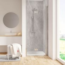 Schulte Porte De Douche Pivotante-pliante, 80x200 Cm, Verre 6 Mm, Transparent, Aspect Chromé, Ouverture Vers La Droite, Garant