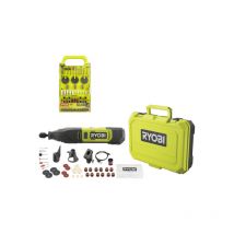 Pack Ryobi - Mini-outil Multifonction Rrt12-120ba3/35 - 12v - 1 Batterie 2.0ah - 1 Câble Usb C - 35 Accessoires - Kit De 155 Accessoires - Rakrt155