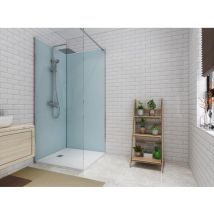Vente-unique - Lot de 2 panneaux muraux de douche bleu en aluminium avec profilés - 2x L. 90 x H. 210 cm ITZIAR