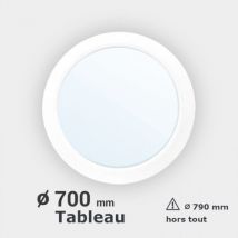 Gefradis - Fenêtre Ronde Pvc Blanc Fixe Diam, 70 Cm Tableau