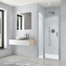 Roth - Paroi De Douche Pivotante Largeur 1,22m Hauteur 200 Cm Profilé Argent Poli Verre Clair Clean