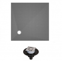 Wedi - Receveur de douche à carreler 150 x 150 WEDI Fundo Primo carré écoulement excentré + bonde verticale