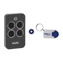 Télécommande Faac Xt4 433 Rc - Réf 787456 – 4 Canaux, 433.92 Mhz + 1 Porte-clés Domobip Offert