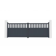 Casanoov - Portail battant 4m SANTIS H.140cm aluminium gris