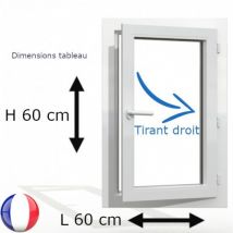 Gefradis - Fenêtre Pvc 1 Vantail H 60 X L 60 Cm Of Avec Poignée Tirant Droit