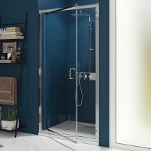 Kinedo - Porte De Douche Réversible Pivotante À 180° Smart Express Largeur 1,40m Hauteur 1,90 M Verre Transparent Profilé Chromé Fabriqué En France