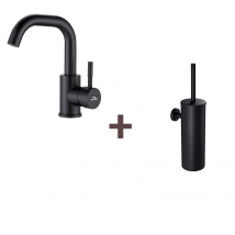 Auralum Robinet Lavabo Noir avec Barboteur Démotable