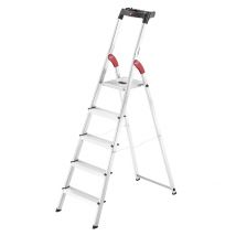 Escabeau Hailo L60 Sécurisé Pliable - 5 Marches - 2.81m - En Alu Ultra Léger