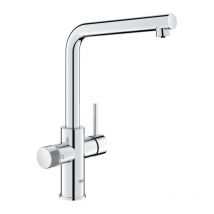 Robinet Filtrant De Cuisine - Chromé - Filtration De L'eau - Bec Haut En L - Rotation 150° - Grohe Blue Pure Minta - 30600000
