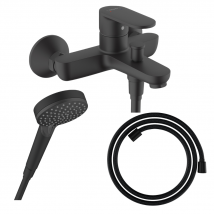 Pack Mitigeur Bain Douche Hansgrohe Vernis Blend + Flexible Designflex + Pommeau Hansgrohe Vernis Blend 100 Vario Noir Mat