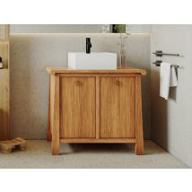 Vente-unique - Meuble de salle de bain en teck avec vasque - 90 cm - TINDAKI