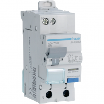 Hager - Disjoncteur Différentiel 1p+n 3ka C-16a 30ma Type Haute Immunité - Adh716f