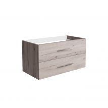 Allibert - Meuble Sous-vasque Avec Rangement Chêne Vintage 90cm À Suspendre Verone