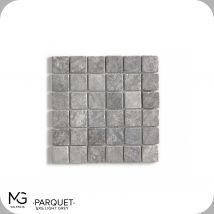 Mg Valencia - Mosaïque De Marbre Naturel 30x30cm | Parquet 5x5 Light Grey | (boîte De 11 Mailles = 1m2)