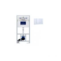 Villeroy & Boch Viconnect Pro Pack Bâti support pour WC suspendu + Plaque double touche chrome + Manchon 90/100 (92214461VS0)
