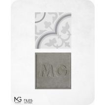 Mg Valencia - Carreaux De Ciment | Victoria | Blanc Cassé, Noir Et Gris 20x20cm (boite De 24 Unités = 0,96m2)