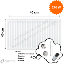 Radiateur Acier H.40 X L.40 Cm Stelrad 270w T11