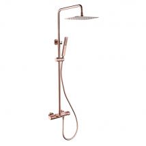 Kroos - Colonne De Douche Et Bain Thermostatique Cascade - Or Rose Brossé