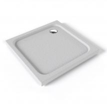 Saniverre - Shimmer Stone Receveur De Douche 90 X 90 Cm Acrylique Blanc Effet Pierre + Bonde Et Siphon Inclus - Salle De Bain