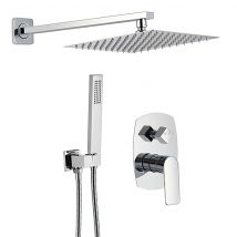 Douche À Encastrer Ovale/carrée Murale Chromée Série Esla Valaz - 25 Cm
