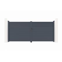 Casanoov - Portail Battant 3m Carpatia H.160cm Aluminium Gris