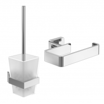 Villeroy & Boch - Dérouleur De Papier Toilette Sans Couvercle + Ensemble Brosse Wc Villeroy Et Boch Striking Chrome