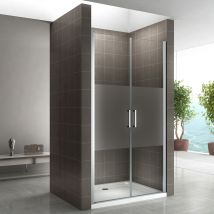 Saniverre - Kaya Porte De Douche H 185 Largeur Réglable 74 À 77 Cm Verre Semi-opaque