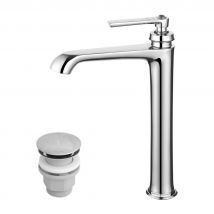 Omnires - Mitigeur Lavabo Haut Avec Bouchon Clic-clac Armance, 32 Cm Coloris : Chrome