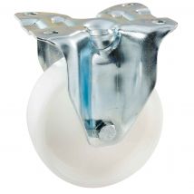 Tente - Roulette Fixe Blanche De 100 Mm De Diamètre
