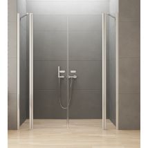 Otitec - Porte De Douche Battante 2 Parties Fixes 120 Cm Chrome Corfou Chrome
