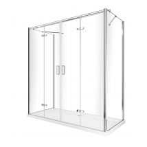 Laneri - Douche Avec Ouverture Vers L'intérieur Pliante Et 2 Parois Fixes Latérales - 72,5-75 Fixes X Porte 128,5-132