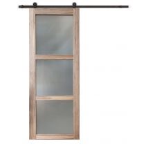 Porte Coulissante Frake Vitree H204 X L73 + Rail A Roulette + 2 Coquilles Gd Menuiseries