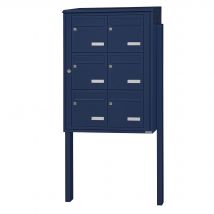 Bloc Collectif Leabox.com, 2x3, Grade 3, Simple Face, Extérieur, Fixation Sur Pieds À Sceller, Bleu Saphir Ral 5003 Finition Brillante