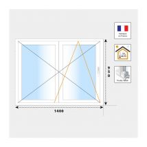 Volet Moustiquaire - Fenêtre 2 Vantaux Pvc H950 Mm Blanc