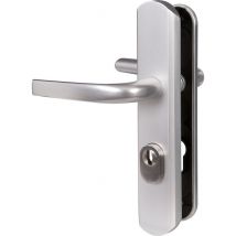 Poignée De Porte D'entrée Blindée - Secumax Up - Vachette - Gris Argent - Clé I - 170 Mm À 216 Mm