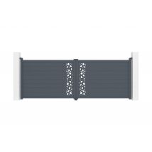 Casanoov - Portail Battant 4m Sunny H.140cm Aluminium Gris