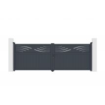 Casanoov - Portail Battant 4m Halti H.140cm Aluminium Gris