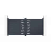 Casanoov - Portail Battant 3m Arlberg H.140cm Aluminium Gris