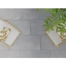 Carrelage Sol / Mur Effet Béton Gris Epoch Silver L.60 X L.120 Cm Mat Limcaro