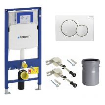 Pack bati-support Geberit Duofix UP320 + Plaque de commande Sigma01 Blanche (-Sigma01-B)