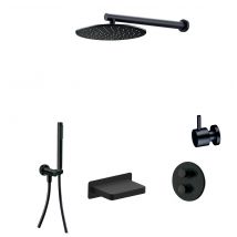 Paini - Ensemble Bain Douche À Encastrer Cox 3 Sorties Pvd Noir Mat Brossé