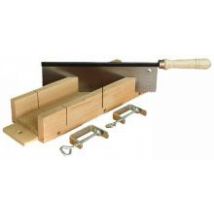 Outifrance - Boîte à onglet bois + scie à dos + presses
